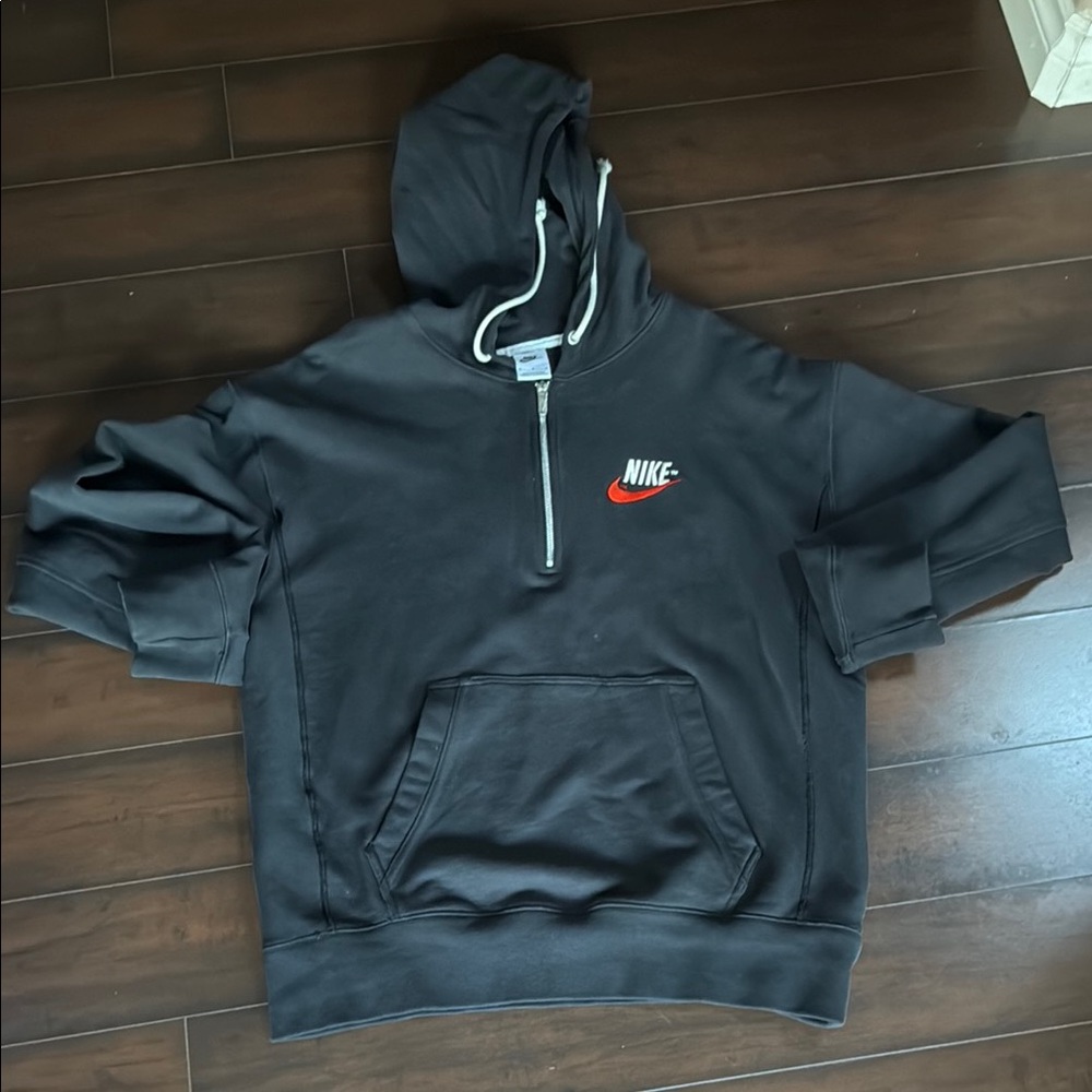 Nike Black Zip Up Sweater with Classic Swoosh